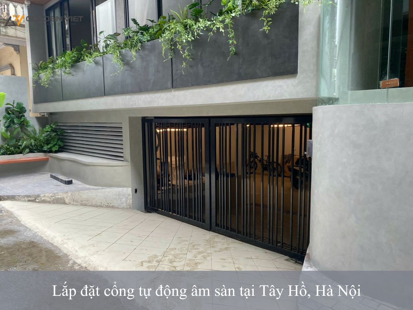 Lắp đặt cổng tự động âm sàn tại Tây Hồ, Hà Nội