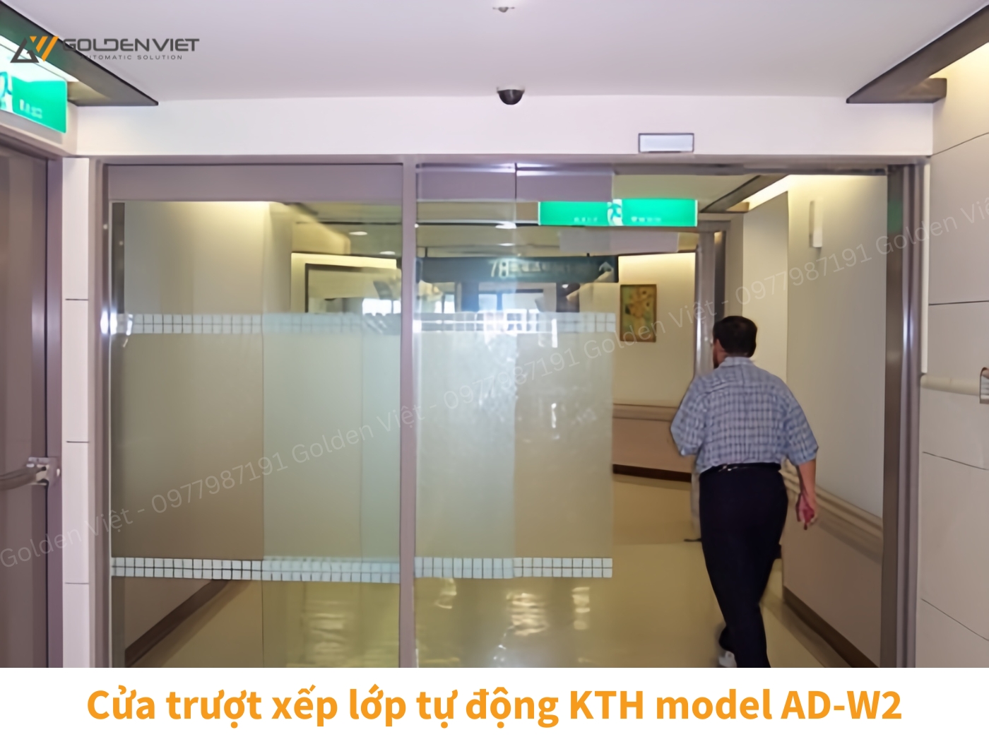 Cửa trượt xếp lớp tự động KTH model AD-W2