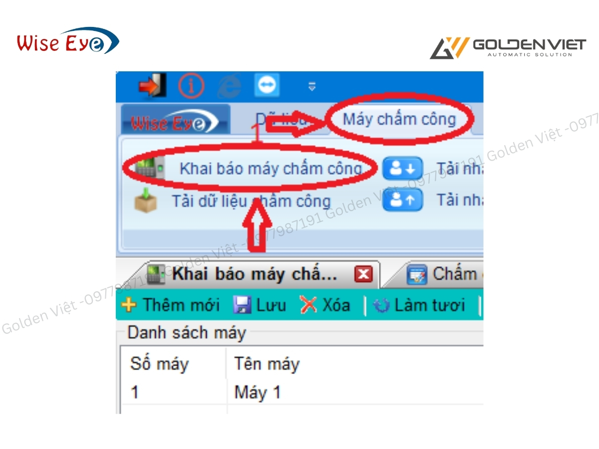 Chọn “Khai báo máy chấm công”