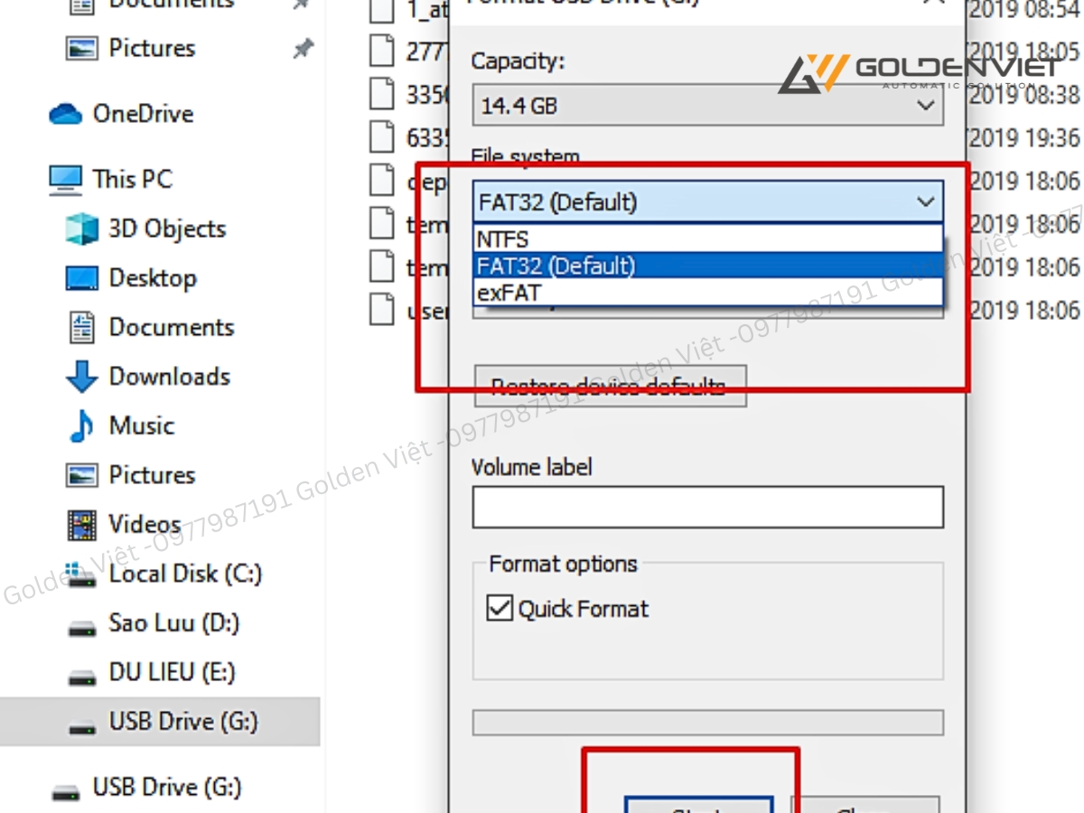 Chuyển format USB sang FAT32