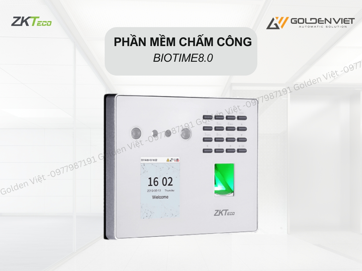 ZKteco MB40VL tích hợp sẵn phần mềm chấm công BioTime8.0