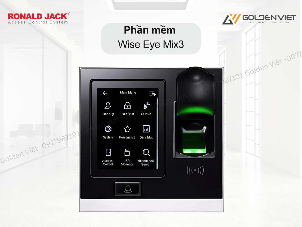 Máy chấm công Ronald Jack SF400 tích hợp phần mềm quản lý nhân sự Wise Eye Mix3