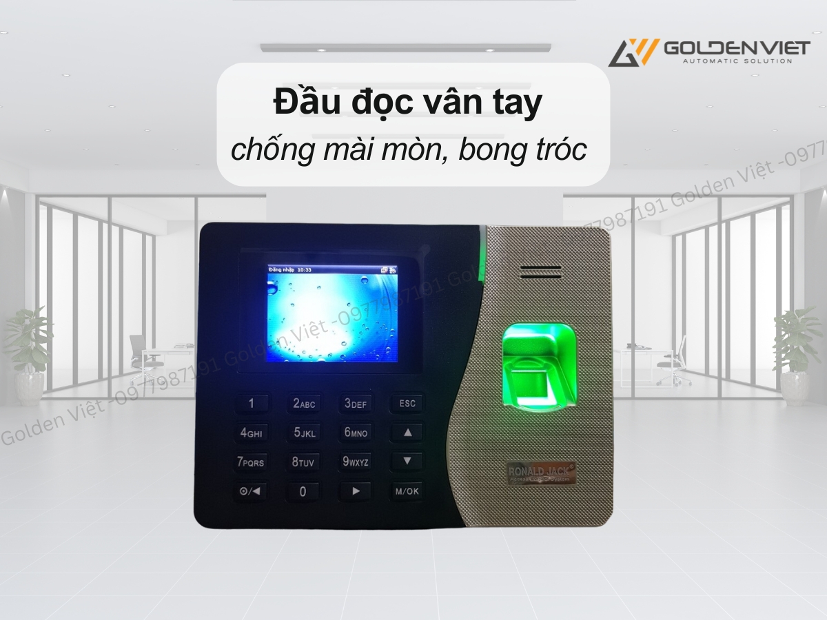 Ronald Jack 3400 có đầu đọc vân tay chống mài mòn, bong tróc