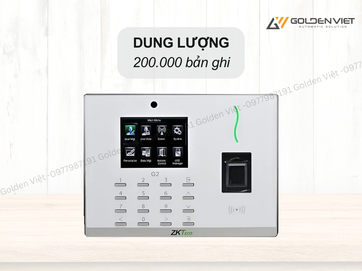 ZKteco G2 có dung lượng lớn, ghi nhận được tối đa 200.000 lần nhập/xuất dữ liệu