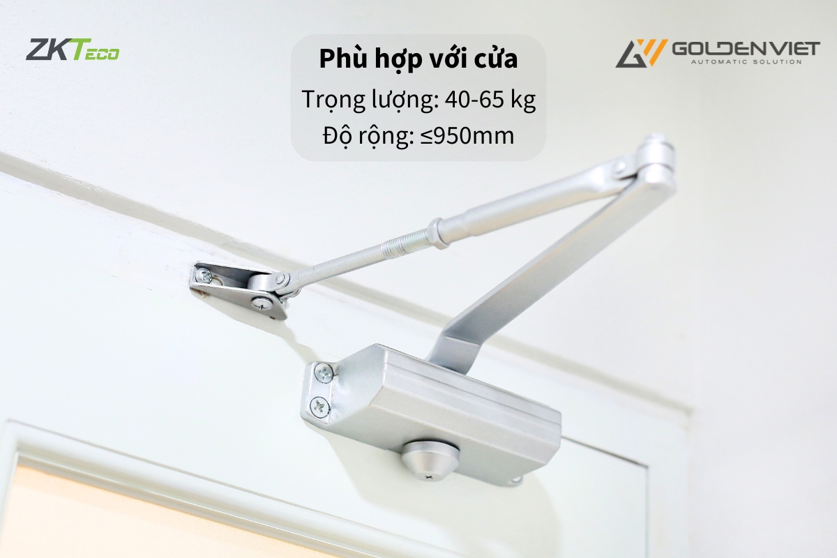 ZKteco DC4065L phù hợp với cửa có chiều rộng ≤ 950mm và trọng lượng từ 40-65Kg