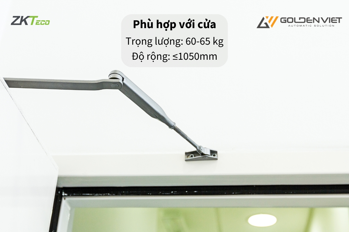 ZKTeco DC6085 có thể chịu được trọng lượng cửa nặng từ 60-85kg