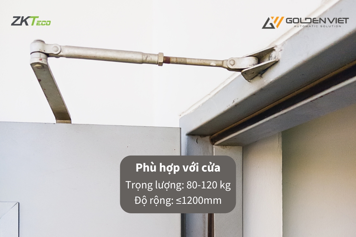 ZKTeco DC80120 phù hợp với cửa có trọng lượng 80-120kg và chiều rộng khoảng 1200mm