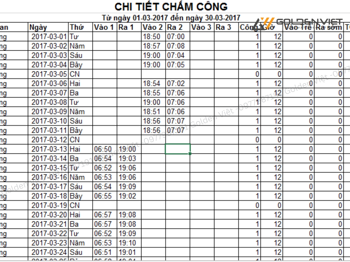 Dễ dàng xuất báo cáo chấm công từ xa