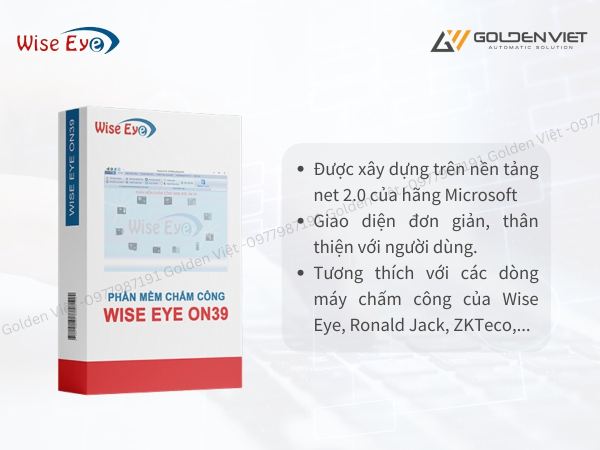 Phần mềm máy chấm công Wise Eye On39 được sử dụng phổ biến