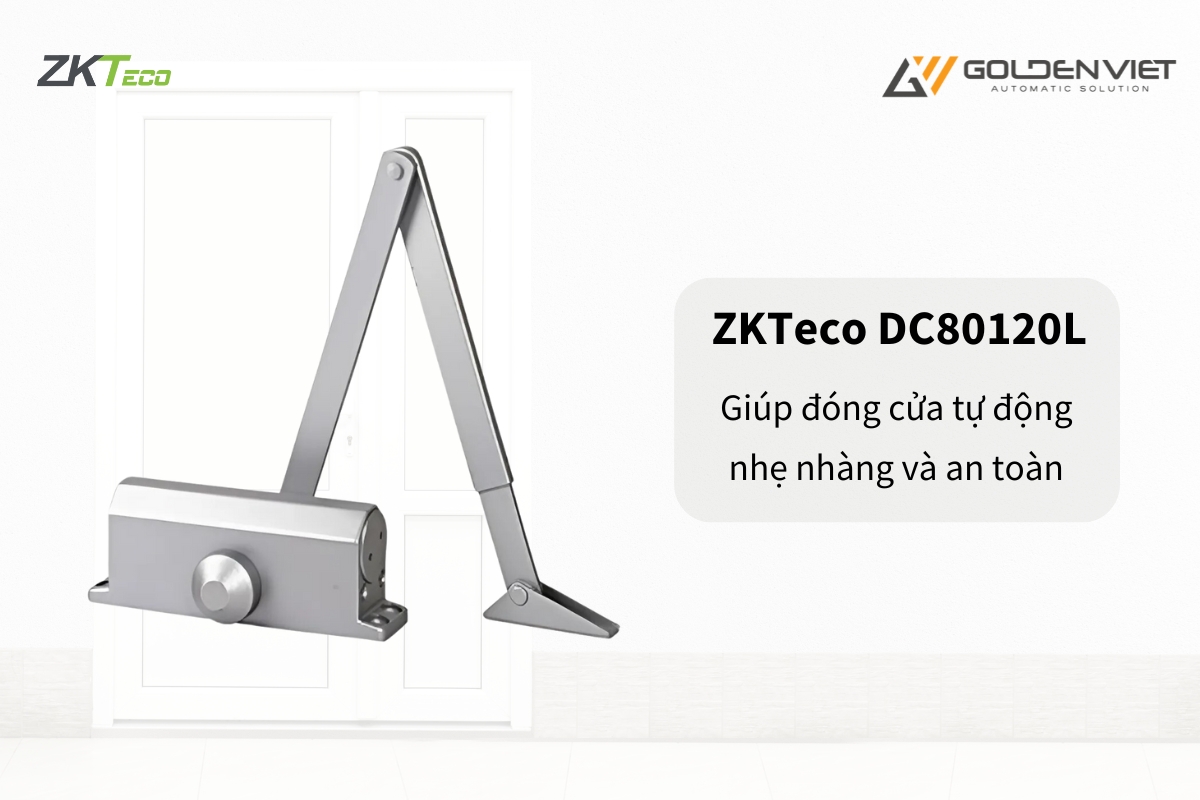 Tay co thủy lực ZKTeco DC80120L giúp đóng cửa tự động nhẹ nhàng và an toàn