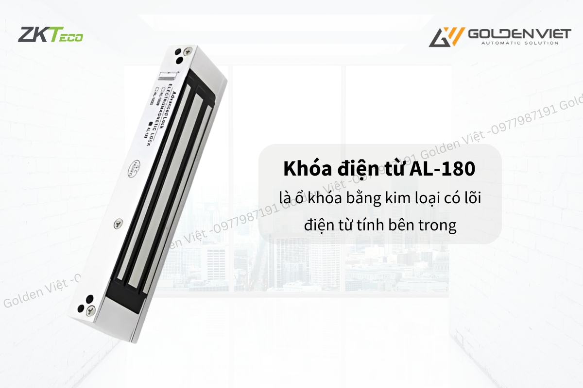 Khóa điện từ AL-180 là ổ khóa bằng kim loại có lõi điện từ tính bên trong