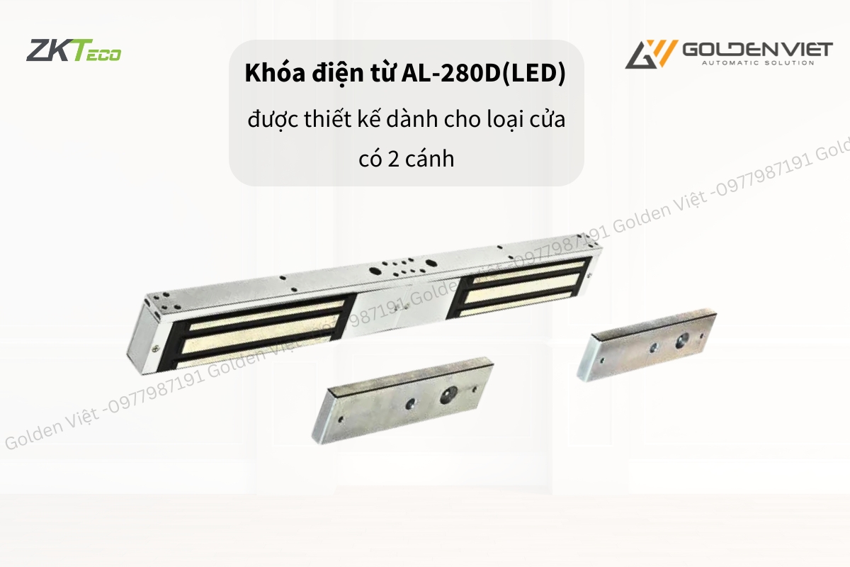 Khóa chốt điện từ AL-280 được thiết kế dành cho loại cửa có 2 cánh