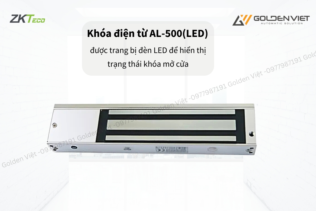 Khóa chốt điện từ AL-500 được trang bị thêm đèn LED