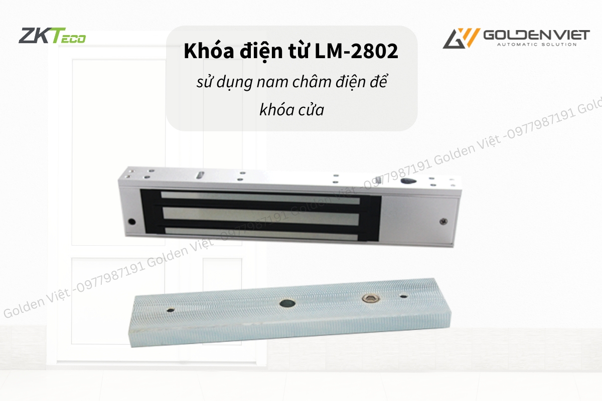 Khóa điện từ LM-2802 sử dụng nam châm điện để khóa cửa