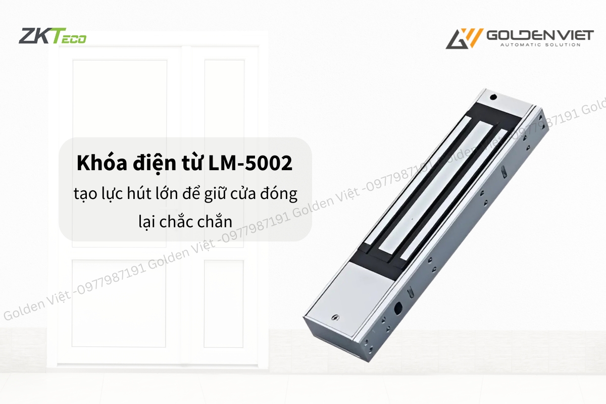 Khóa điện từ LM-5002 tạo lực hút lớn để giữ cửa đóng lại