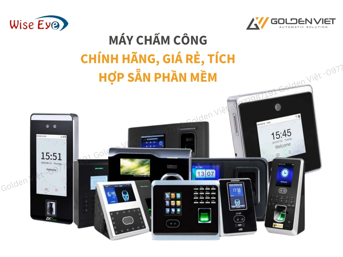 Golden Việt cung cấp máy chấm công tích hợp sẵn phần mềm