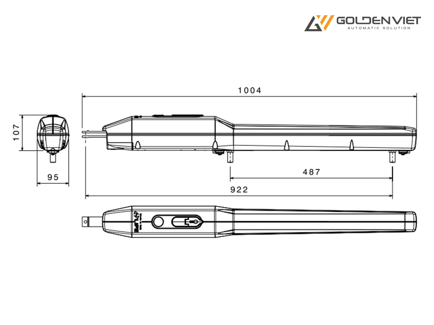 Kích thước của motor cổng tay đòn Life 900kg