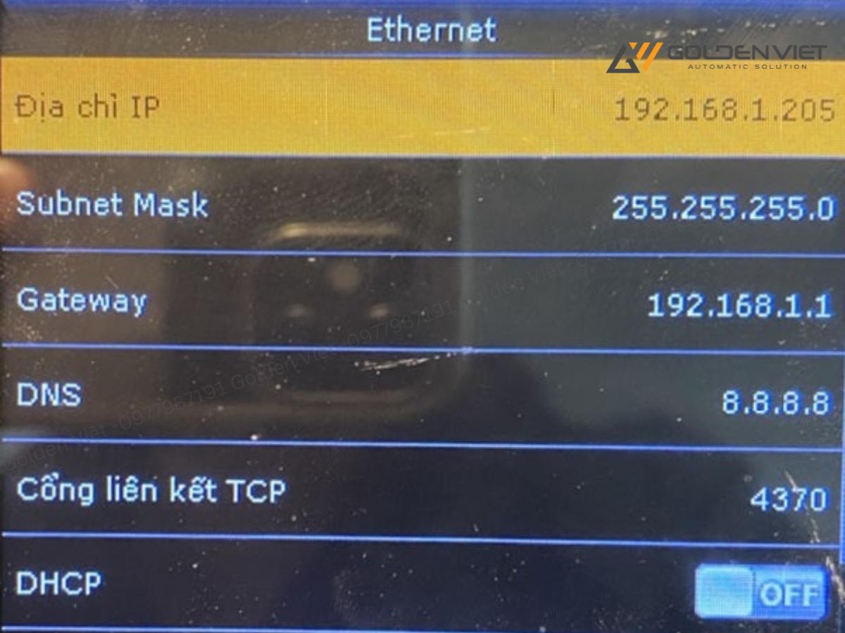 Kiểm tra IP máy chấm công