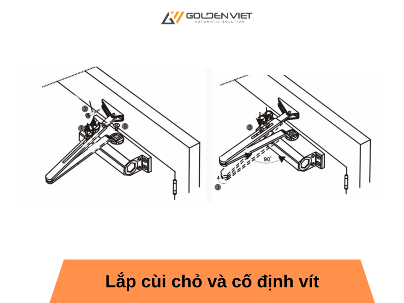 Lắp cùi chỏ và cố định vít