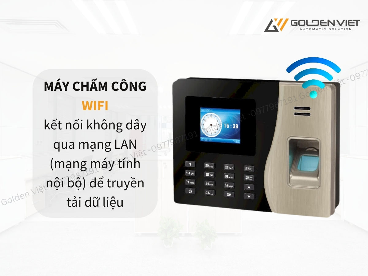 Máy chấm công wifi có kết nối không dây qua mạng LAN