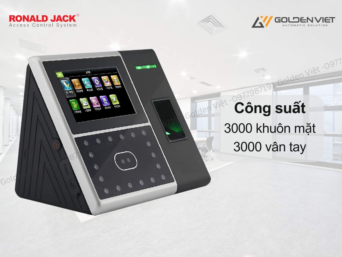 Máy chấm công khuôn mặt Ronald Jack Iface 302 có công suất 3000 khuôn mặt và 3000 vân tay