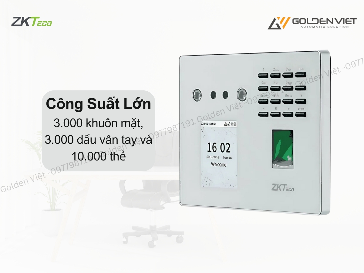 Máy chấm công khuôn mặt ZKteco MB40VL có công suất lớn