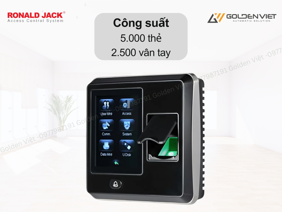 Máy chấm công thẻ từ cảm ứng Ronald Jack SF300 có công suất 5.000 thẻ và 2.500 vân tay