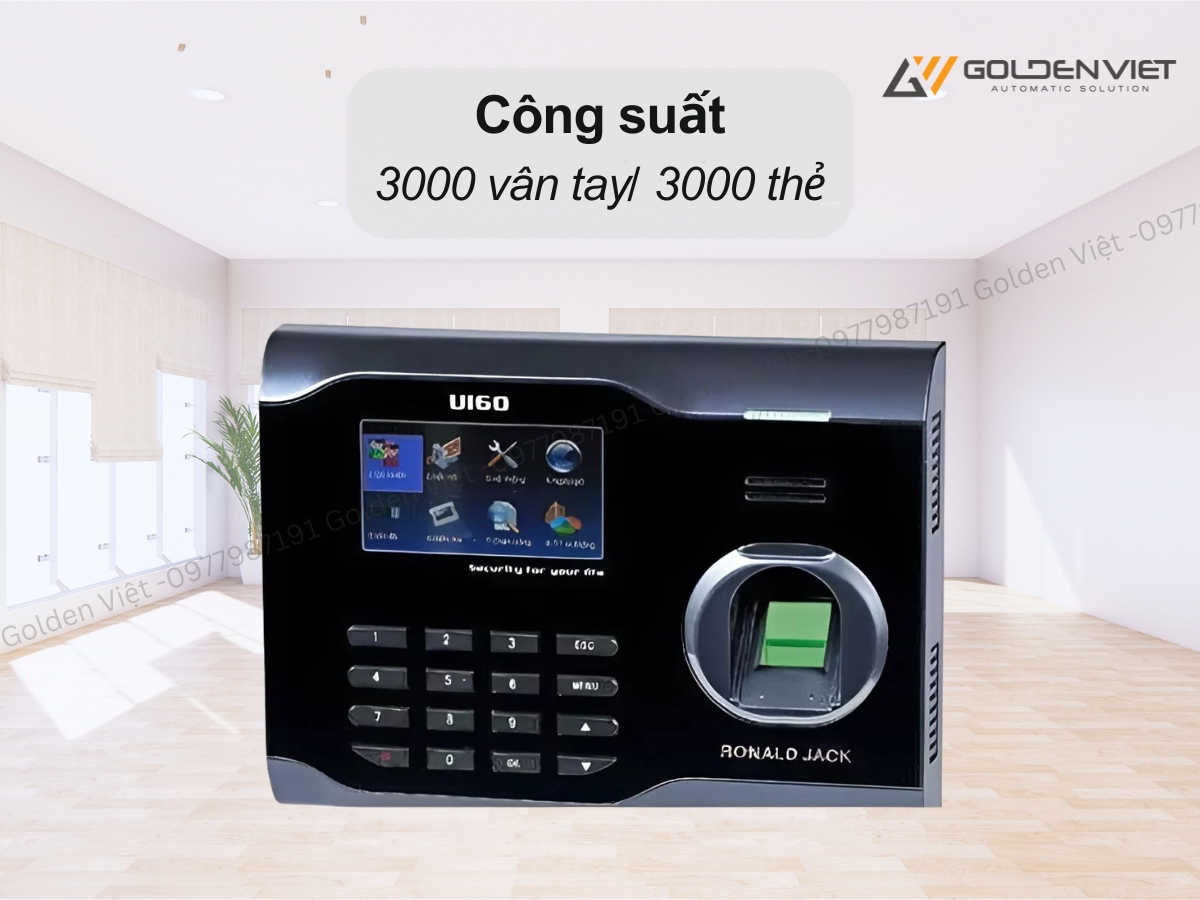 Máy chấm công vân tay Ronald Jack U160-C/ WIFI có công suất 3000 vân tay/ 3000 thẻ