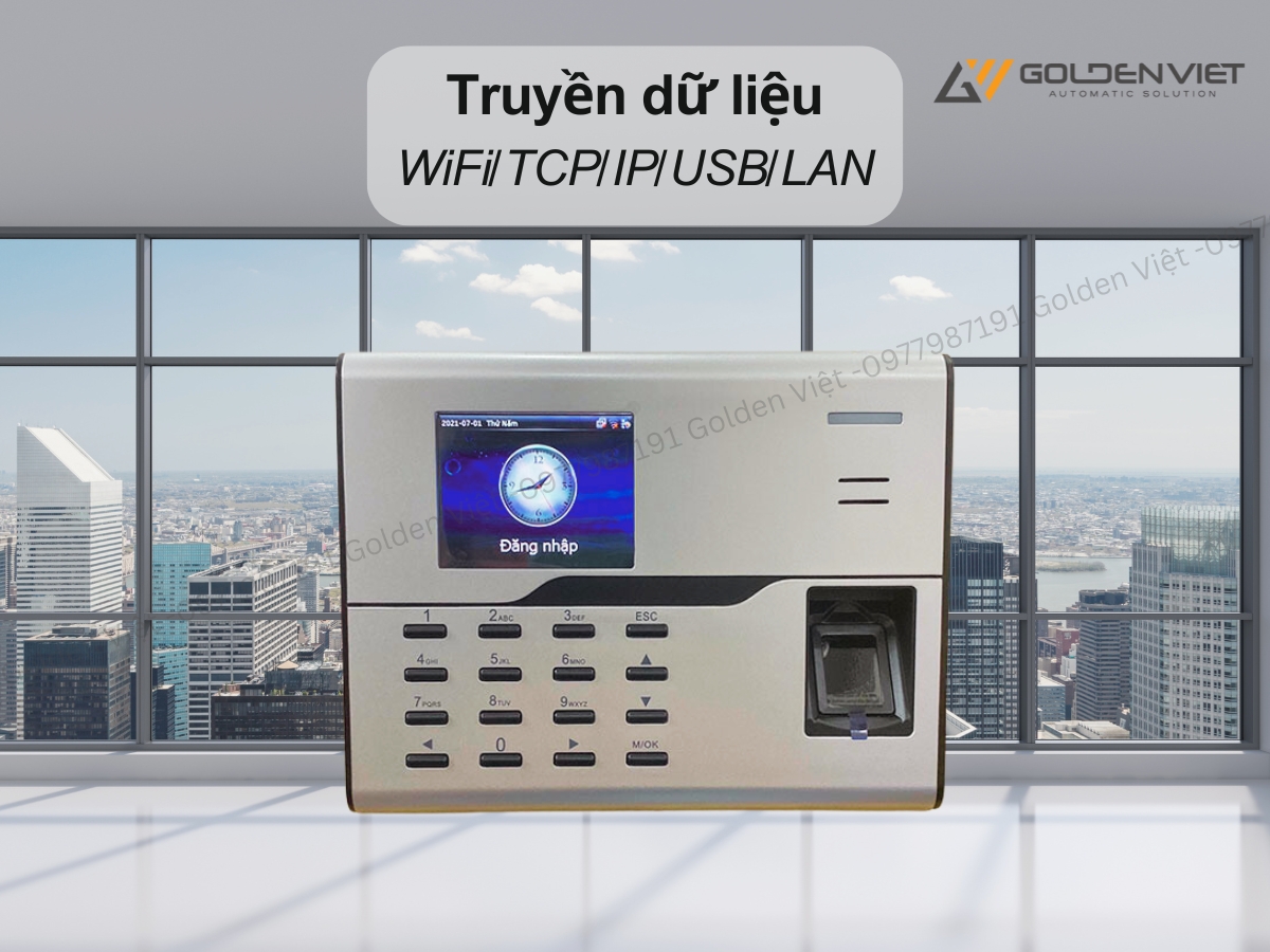 Máy chấm công vân tay Ronald Jack UA890 hỗ trợ truyền dữ liệu qua Wifi