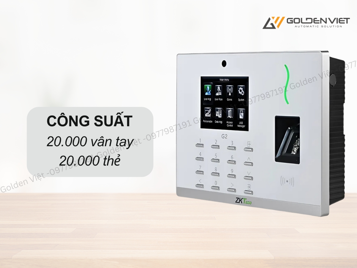 Máy chấm công vân tay ZKteco G2 có khả năng quản lý đến 20.000 dấu vân tay và 20.000 thẻ