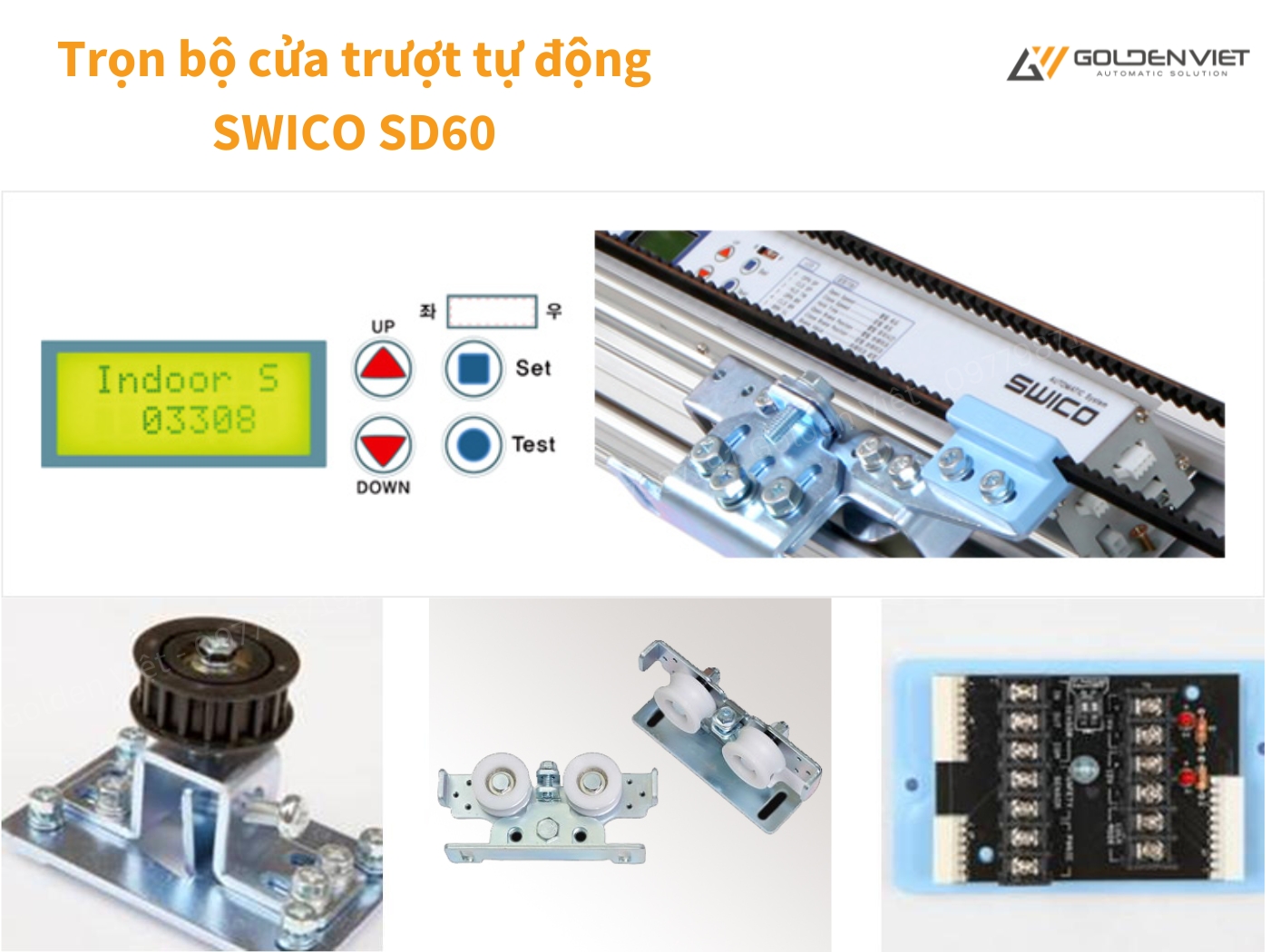 Bộ cửa trượt tự động SWICO SD60 nguyên kiện