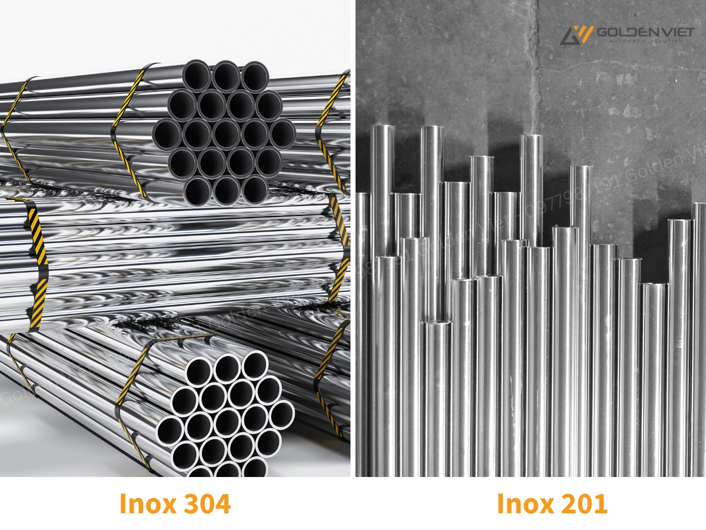 Vật liệu chế tạo cổng inox 2 cánh thường là inox 304 và inox 201