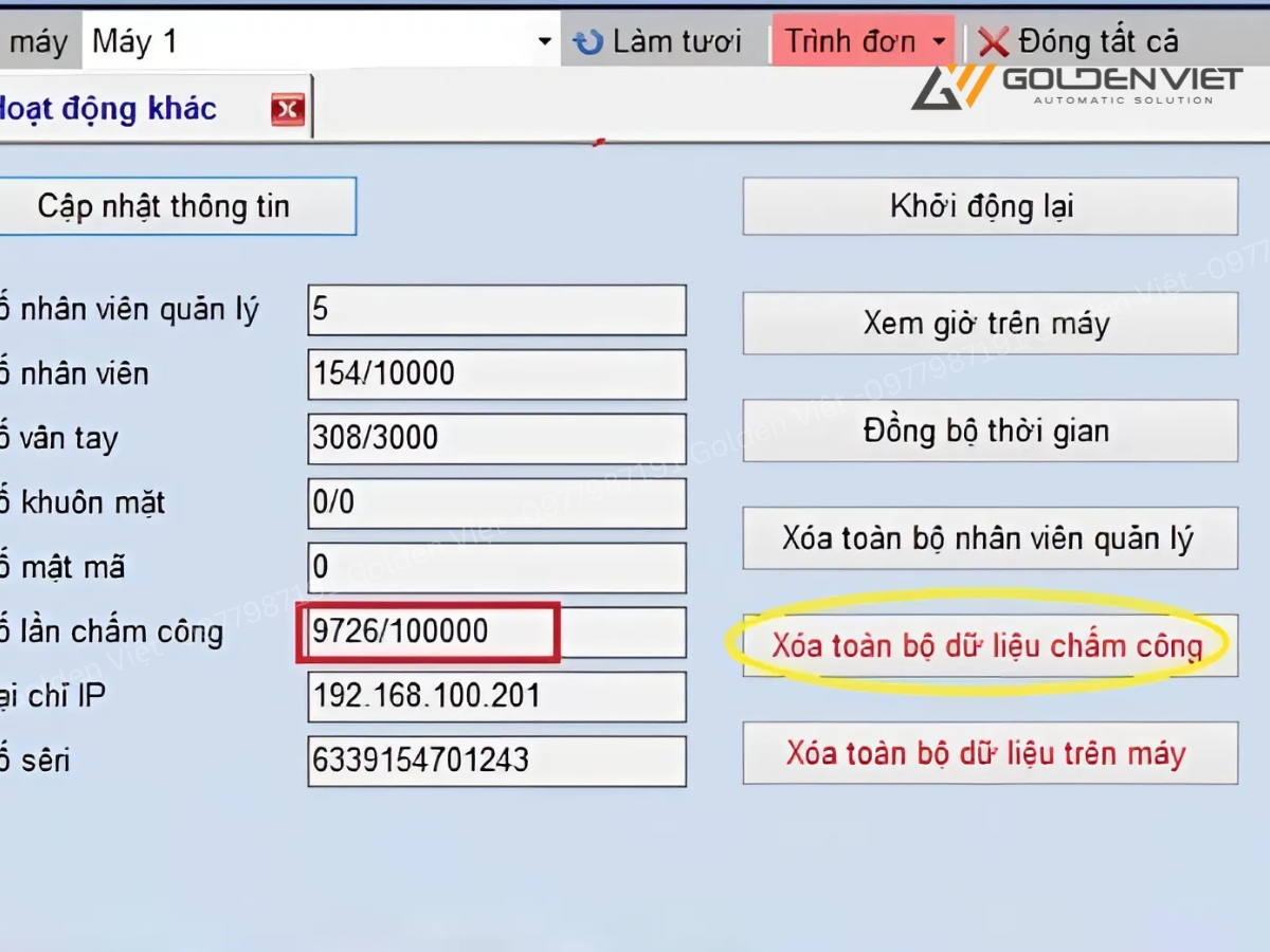 Xóa dữ liệu bằng phần mềm quản lý