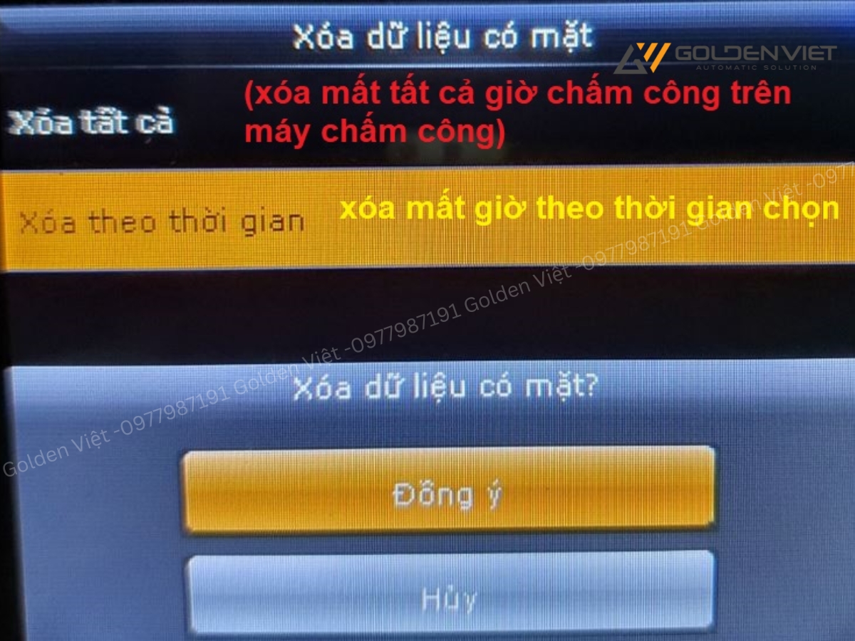 Xóa trực tiếp trên máy